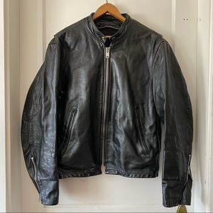 Classic Vintage Leather Motorcycle Biker Jacket